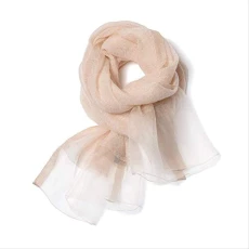 Women'S Autumn And Winter New Scarf Solid Color Silk Wool Scarf Blended Hem Wild Bikini Shawl 180X70 2# Nude Powder