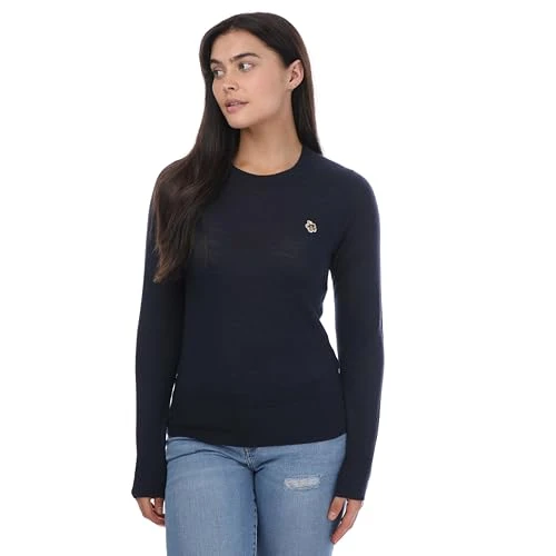 Women's Averiii Merino Wool Crew Neck Jumper in Blue