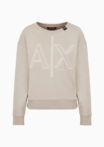 Women's Ax Outline Logo Print Crew Neck Sweatshirt, Road, XL