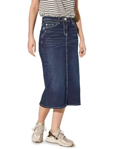 Women's B361542 Denim Skirt, Dark Blue Wash, 31W