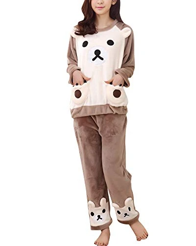 Women’S Baggy Animal Printing Long Sleeve Pyjama Set for Sleep Soft Loungewear M