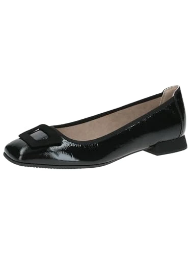 Women's Ballerina 9-22100-43 Ballet Flat, Black Naplak, 7.5 UK