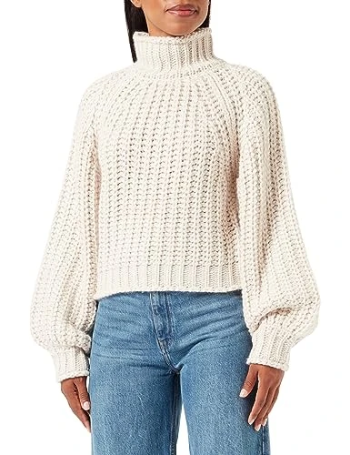 Women's Balloon sleeve sweater, Worn White, S