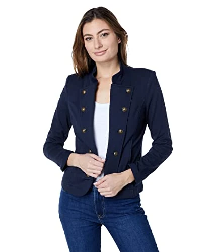 Women's Band Jacket Casual Blazer, Sky Capt, S