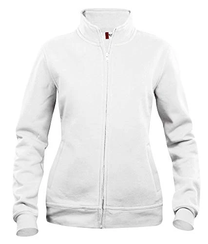 Women's Basic Cardigan Ladies Autumn/Winter Polyester Windproof Sweatshirt for Skiing, Hiking, Travel, Mountains, White, XX-Large