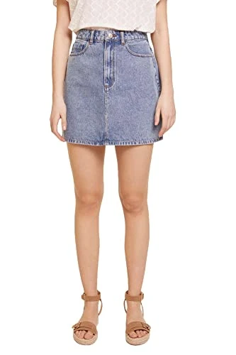 Women's Basic Denim Skirt, Medium Blue, XS