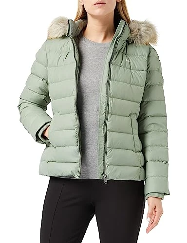 Women's Basic Down-Filled Jacket Winter, Green (Dusty Sage), XS