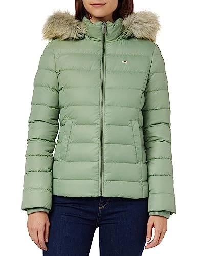 Women's Basic Down-Filled Jacket Winter, Green (Dusty Sage), XXS