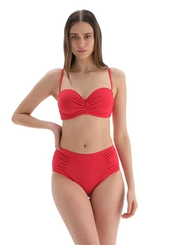 Women's Basic, Strapless Bikini Top, red, 3 UK