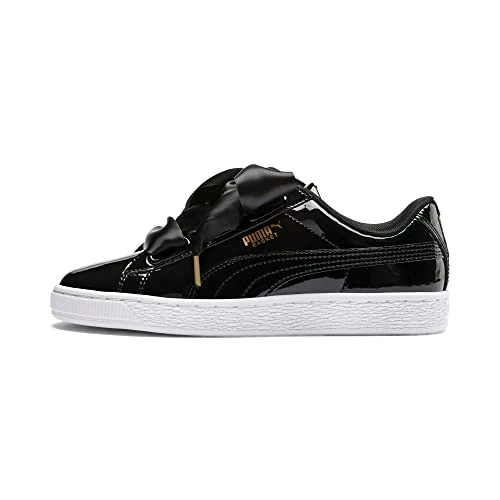 Women's Basket Heart Patent Wn's Trainers,  Black  Black, 4.5 UK