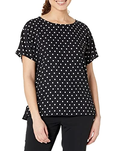 Women's Bateu Nkline Bls Blk/Anne White Shirt, Anthracite/Amethyst, XXL