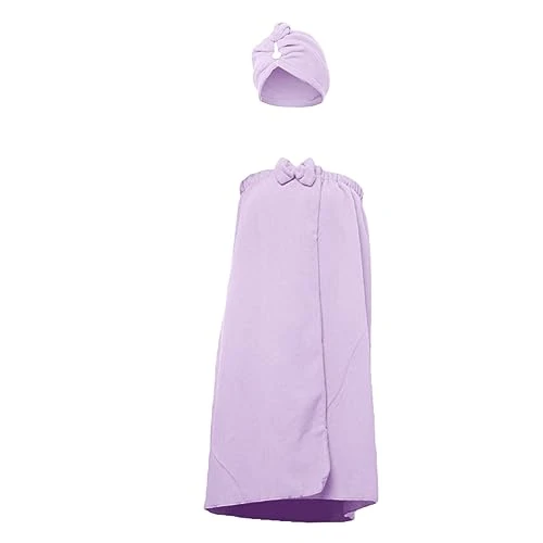 Women's Bathrobe Plus Size Terry Towelling Long Bathrobes Lightweight Plush Dressing Gown Elegant Pool Bathrobe for Home Women Comfortable Soft Pyjamas Also as a Dressing Gown, purple, One