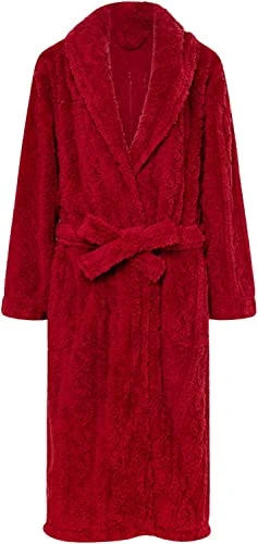 Women's Bathrobe Winter Fluffy Pyjamas Plush Robes Warm Fleece Bathrobe Long Comfy Women's Robe