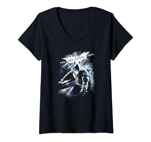 Womens Batman Dark Knight Rises More Than a Man V-Neck T-Shirt