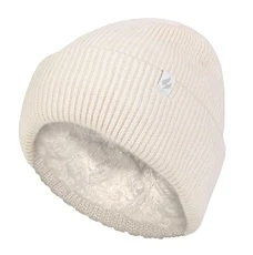 Womens Beanie Hat with Heatweaver Fleece Lining Ladies Fashionable Turnover Cuff Hat (One Size, Cream) Womens Beanie Hat with Heatweaver Fleece Lining Ladies Fashionable Turnover Cuff Hat (One Size, Cream)