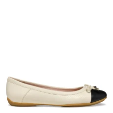 Womens Beige Charlene Ballerina Flat - Black