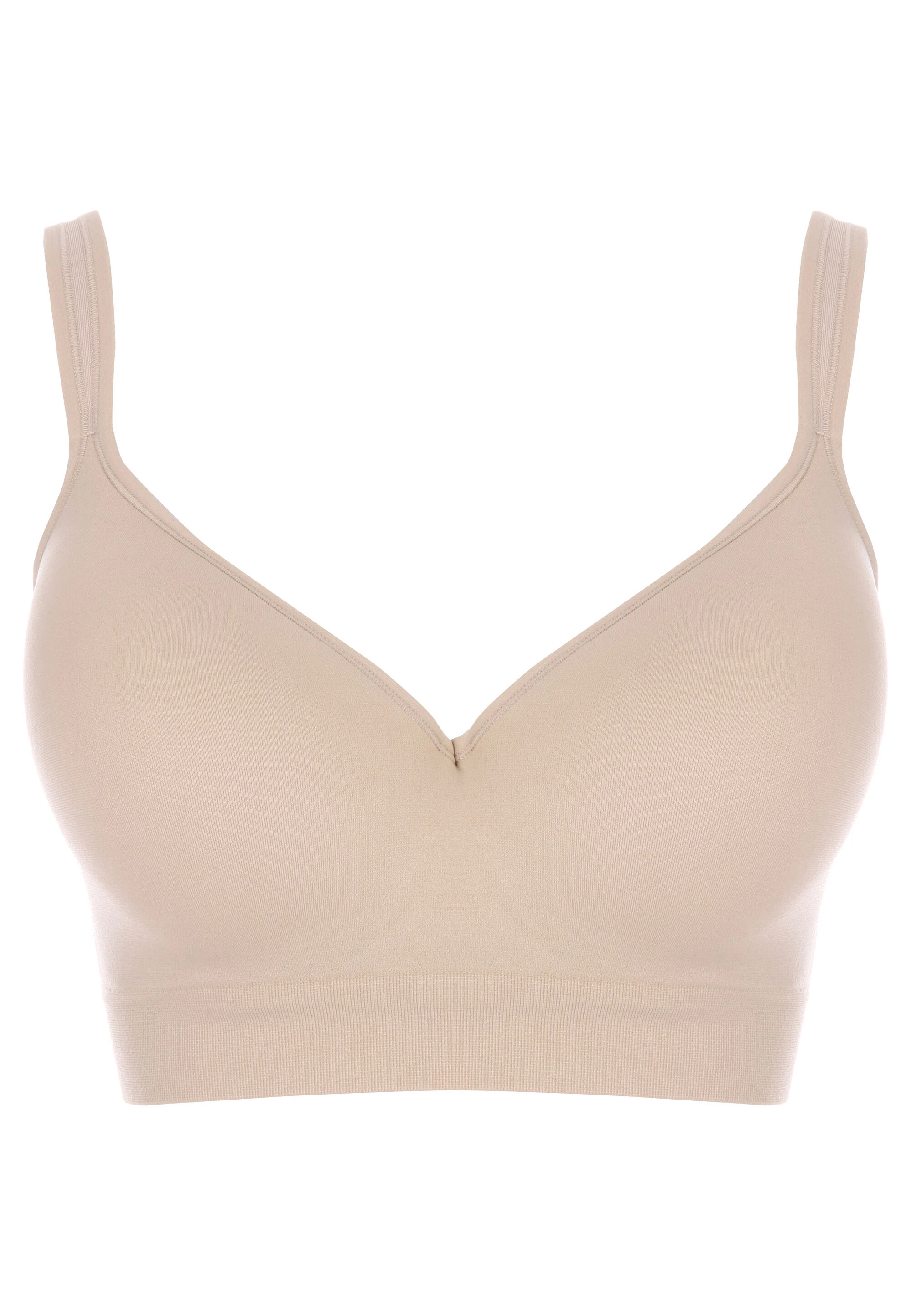 Womens Beige DD+ Seam Free Non Wired Bra