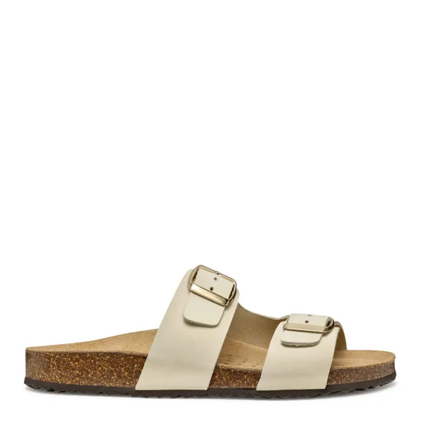 Womens Beige Leather Brionia Sandal - Cream