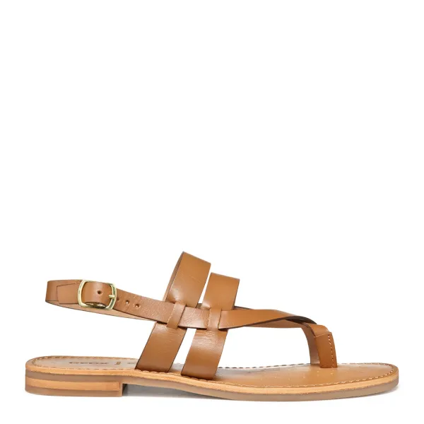 Womens Beige Leather Maddalusia Sandal - Brown