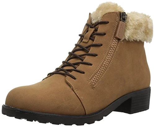 Women's Below Zero Ankle Bootie, Chestnut/Natural, 6 2W US