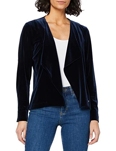 Women's Bette, Short Velvet Cardigan, Blue (Navy 22), 44 EU ,UK 18