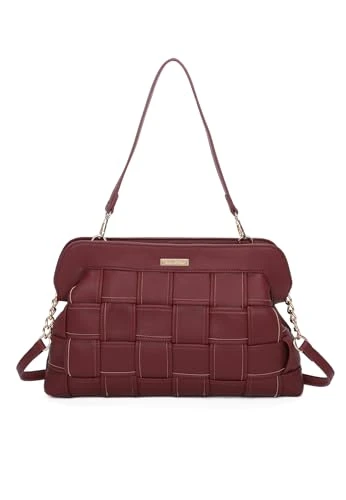 Women's Big Shoulder Handbag Elegant Bag M9007 Bordeuax
