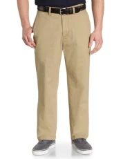 Women's Big & Tall Cotton Twill Flat Front Chino Pant Business Casual, True Khaki D83050, 48W x 34L Women's Big & Tall Cotton Twill Flat Front Chino Pant Business Casual, True Khaki D83050, 48W x 34L
