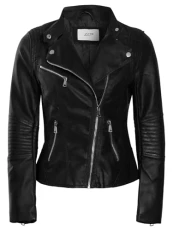 Womens Biker Jacket Faux Leather