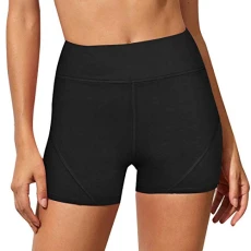 Womens Biker Shorts Phone Pocket High Wasted Leggings Gym Shorts Activewear New Black Womens Biker Shorts Phone Pocket High Wasted Leggings Gym Shorts Activewear New Black