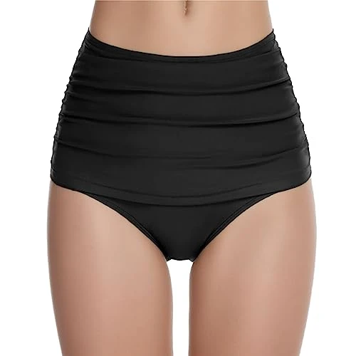 Women's Bikini Set Swimsuit Women's Bikini Top Women's Swimming Trunks Bottom Bikini Women High Short Swimsuits Swimming Trunks Waist Bathing Swimwear Set T Shirts Men, black, XXL