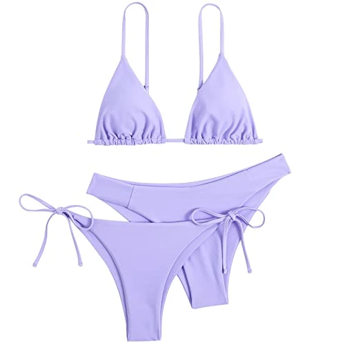 Women's Bikini Set Swimsuit Women's Bikini Top Women's Two Piece Swimsuit Bandage Bikini Set Push-Up Brazilian Swimwear Beachwear Swimsuit Sexy Bikini Wear Bikini, purple, S