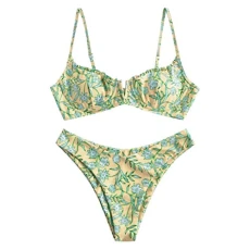 Women's Bikini Set Swimsuit Women's Bikini Top Women's Two Piece Swimsuit Bikini Neck High Print Swimsuit Two V Piece Flower Women's Cut Tankini Set Digital Watch Rubber, yellow, S Women's Bikini Set Swimsuit Women's Bikini Top Women's Two Piece Swimsuit Bikini Neck High Print Swimsuit Two V Piece Flower Women's Cut Tankini Set Digital Watch Rubber, yellow, S