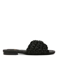Womens Black Bridget Flat Sandals