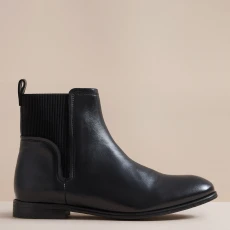 Womens Black Freya Leather Chelsea Boot