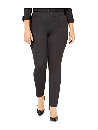 Womens Black High Waist Heather Skinny Leggings 2