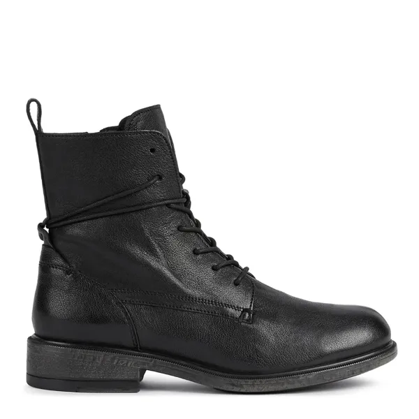 Womens Black Leather Catria Ankle Boot - Black