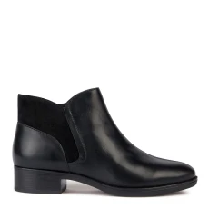 Womens Black Leather Felicity D Ankle Boot