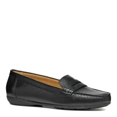 Womens Black Leather Moccasin