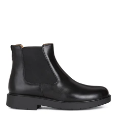 Womens Black Leather Spherica Ankle Boot