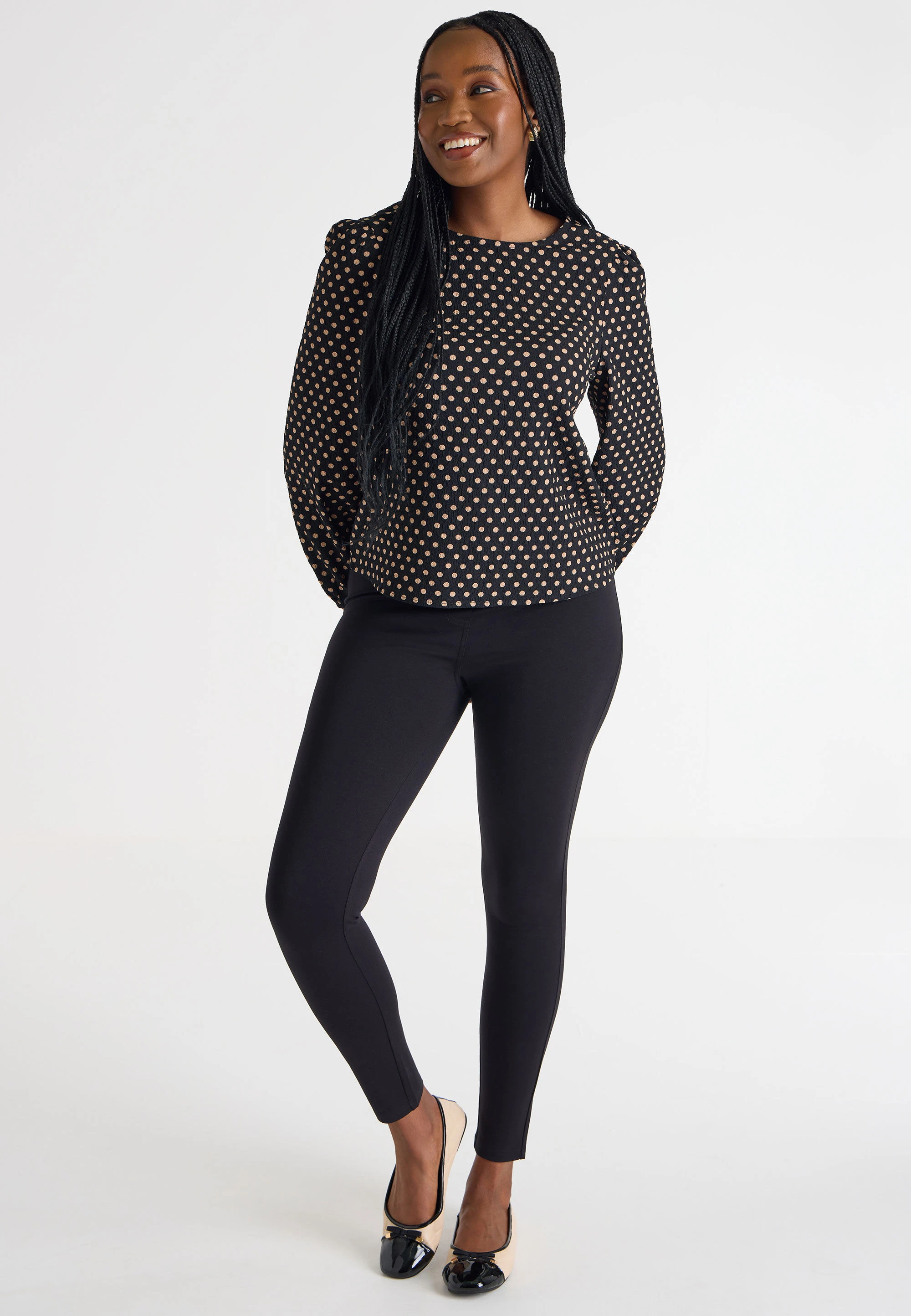 Womens Black Ponte Rivet Trousers