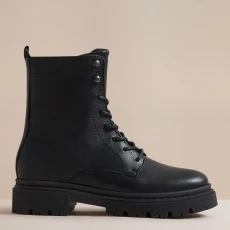 Womens Black Ripley Leather Ankle Boot