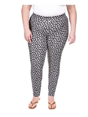 Womens Black Textured Floral High Waist Leggings Plus 2X, Black, 2X Womens Black Textured Floral High Waist Leggings Plus 2X, Black, 2X
