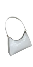 Women's black white small shoulder bag or minimalist handbag, white, One Size