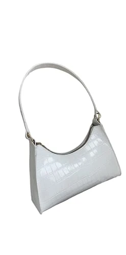 Women's black white small shoulder bag or minimalist handbag, white, One Size