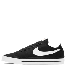 Womens Black/White Court Legacy Canvas Trainers