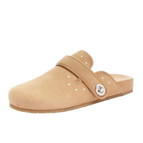 women's Blake Suede with Rivets Clog, Peanut, 5