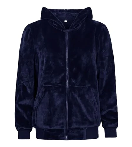 Womens Blanket Hoodie Fleece Hoodie | Insulated Warm Sweatshirt (UK, Alpha, XL, Regular, Regular, Navy)