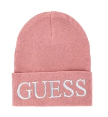 Womens Block Logo Beanie Hats Pink Large (AW8728WOL01) Womens Block Logo Beanie Hats Pink Large (AW8728WOL01)