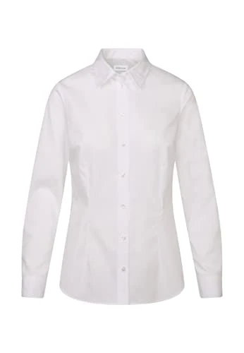 Women's Blouse - City Blouse - Non-Iron - Shirt Collar - Slim fit - Long Sleeve - 100% Cotton White