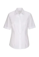 Women's Blouse - City Blouse - Non-Iron - Shirt Collar - Slim fit - Short Sleeve - 100% Cotton White Women's Blouse - City Blouse - Non-Iron - Shirt Collar - Slim fit - Short Sleeve - 100% Cotton White